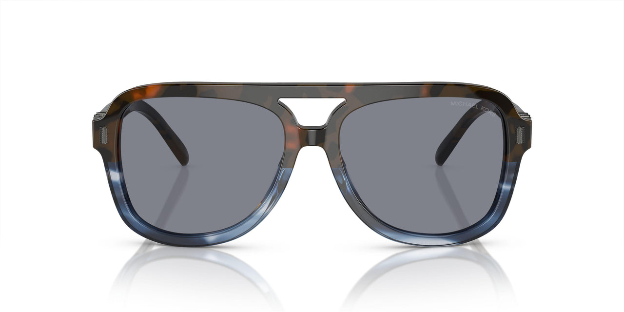 394155 - Blue Brown Block Tortoise - Blue Solid