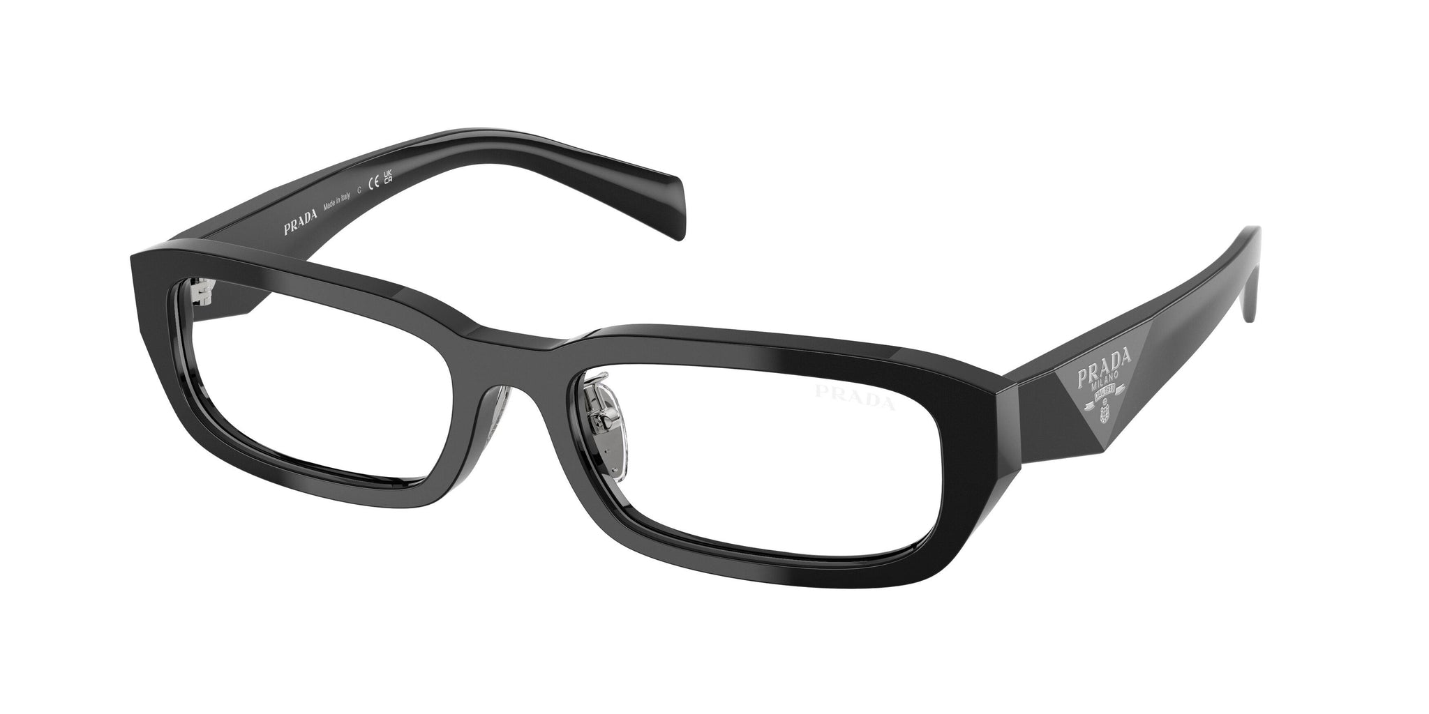 Prada PRB06SF 16K08N Rectangle Sunglasses – Black\\Clear Blue Light Filter PRADA PR B06S 16K08N Black Clear Blue Light Filter 53 mm  main image 2