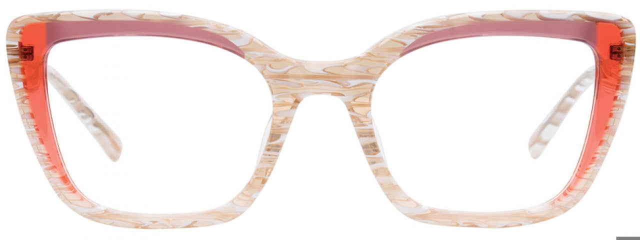10 - Beige with White pattern & Peach