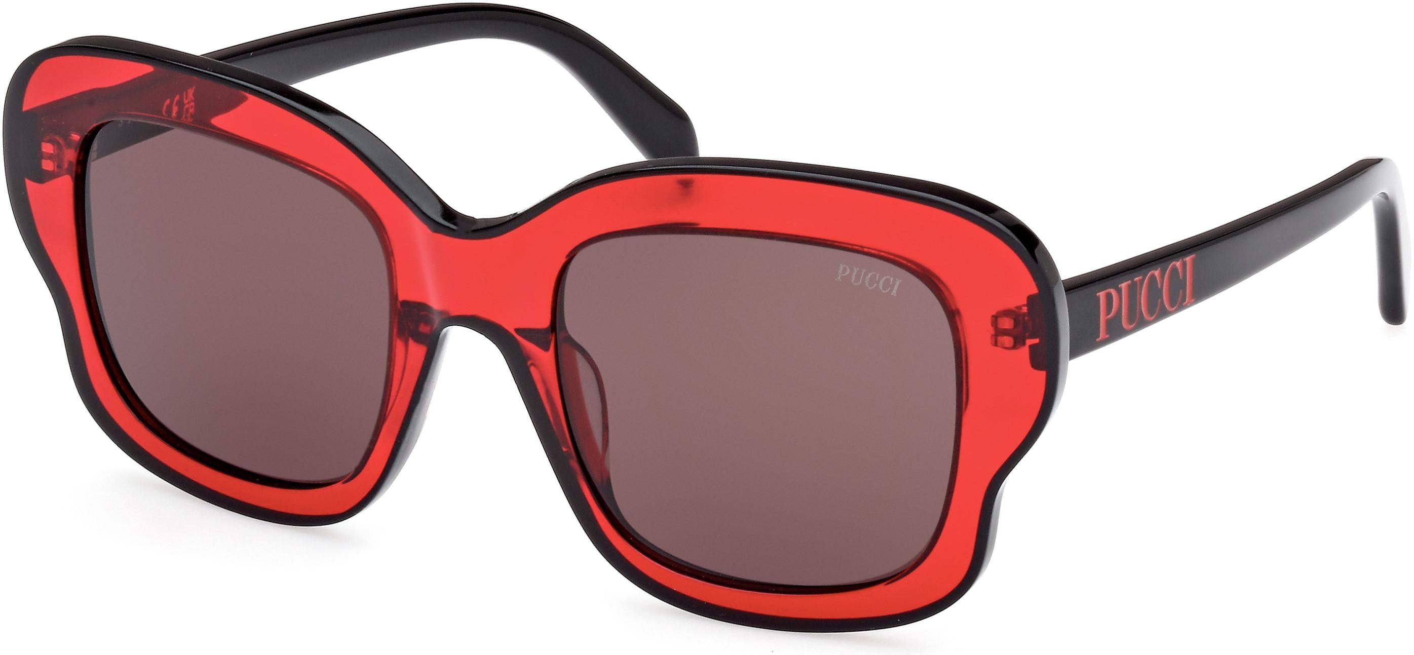 PUCCI Red Oval Sunglasses with Gold Accent Oval Sunglasses – PUCCI main image 4