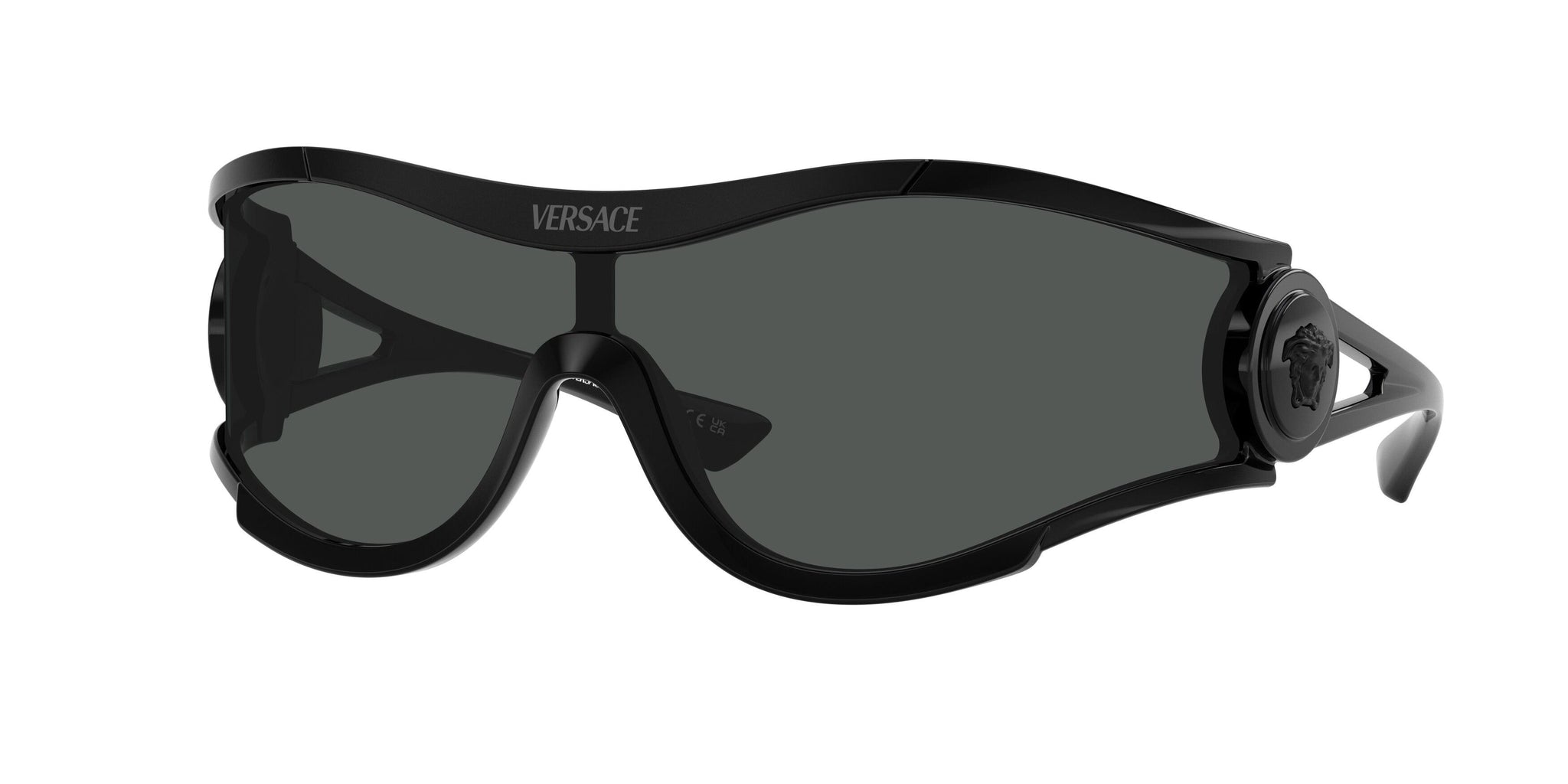 NEW VERSACE VE4475 548687 SHIELD SUNGLASSES MOD 4475 5486/87 YELLOW GREY EYEWEAR Versace VE4475 XXL (0 - 142) with Grey lenses and Pink frame  main image 3