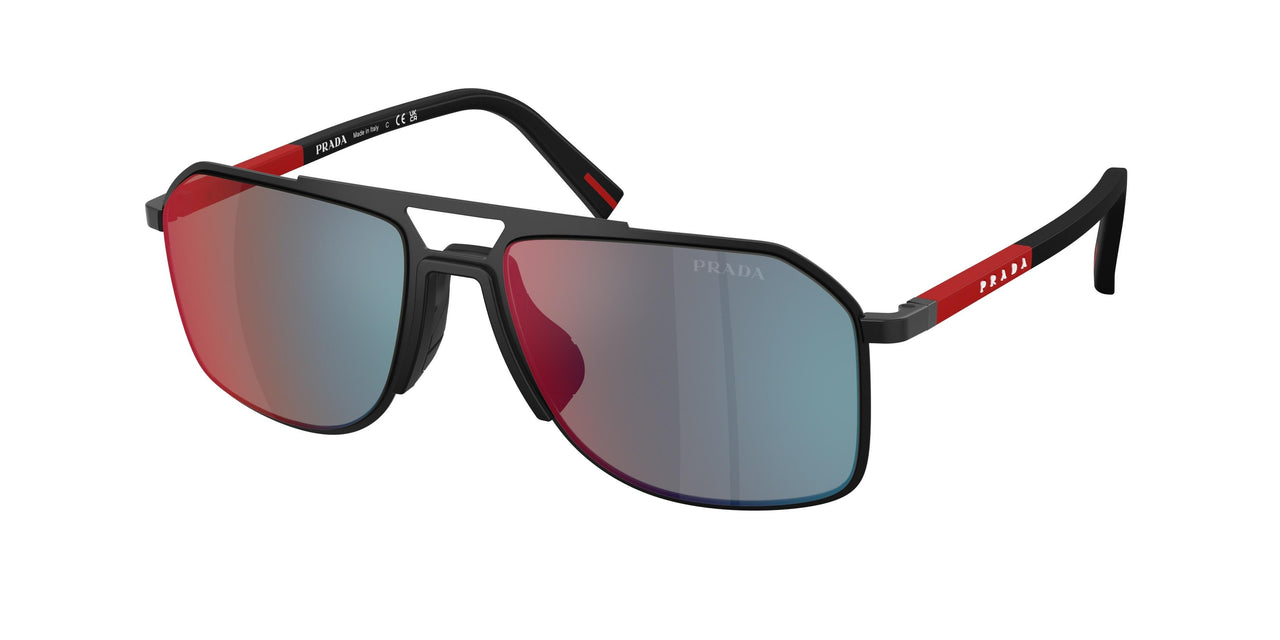 1BO08F - Black - Dark Grey Mirror Blue/red