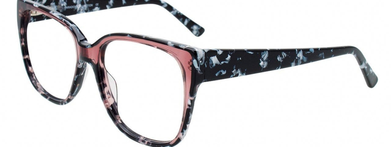 80 - Crystal Pink & Black & White Marbled/Black & Wh