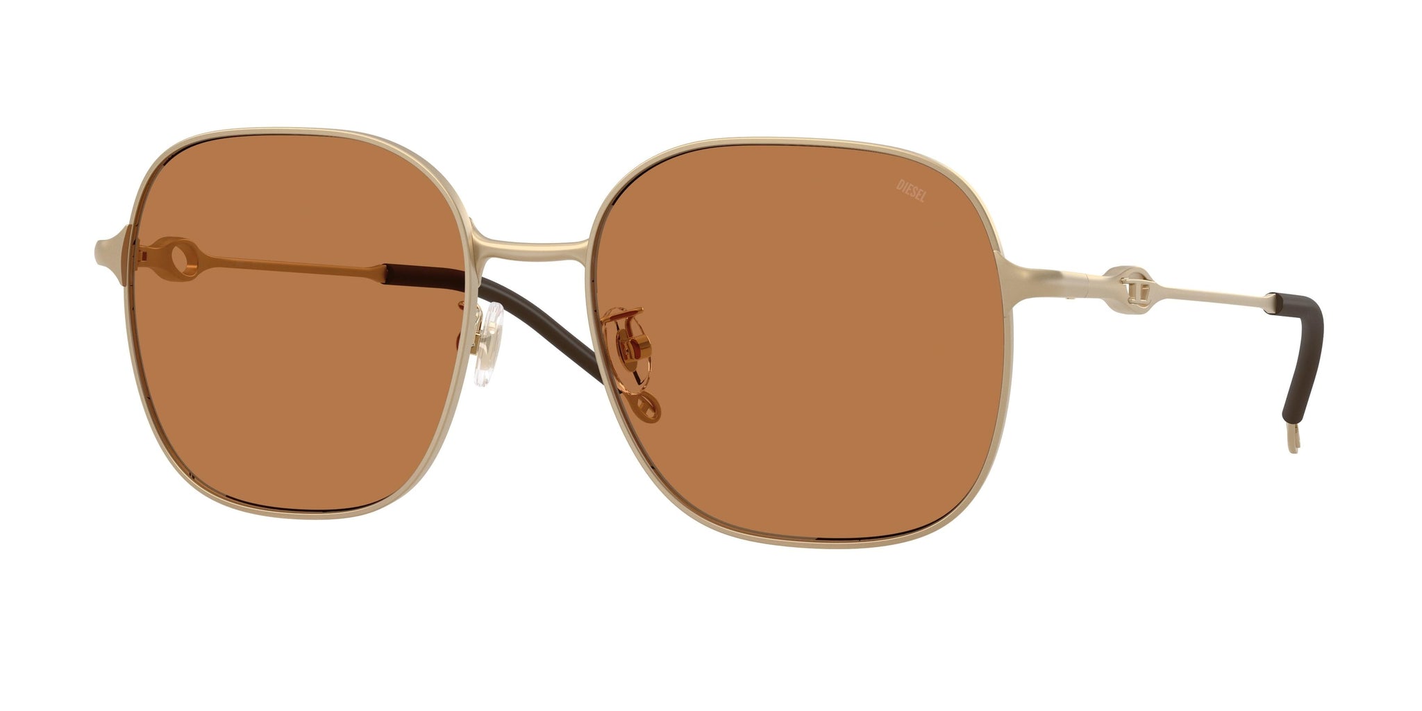 Diesel Sunglasses Women 55-18-145 Pale Rose Bronze ODL1010D - New Diesel DL1010D gold frame with brown lenses. Lenses provide  main image 2