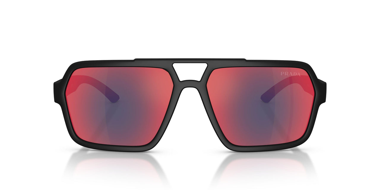 DG008F - Black - Dark Grey Mirror Blue/red