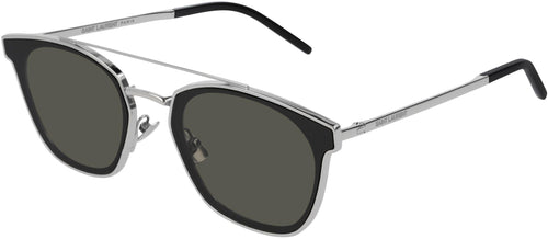 New Saint Laurent SL Classic Black Metal Aviator Sunglasses Grey Lens with case SAINT LAURENT EYEWEAR Aviator-style acetate sunglasses | NET  main image 4