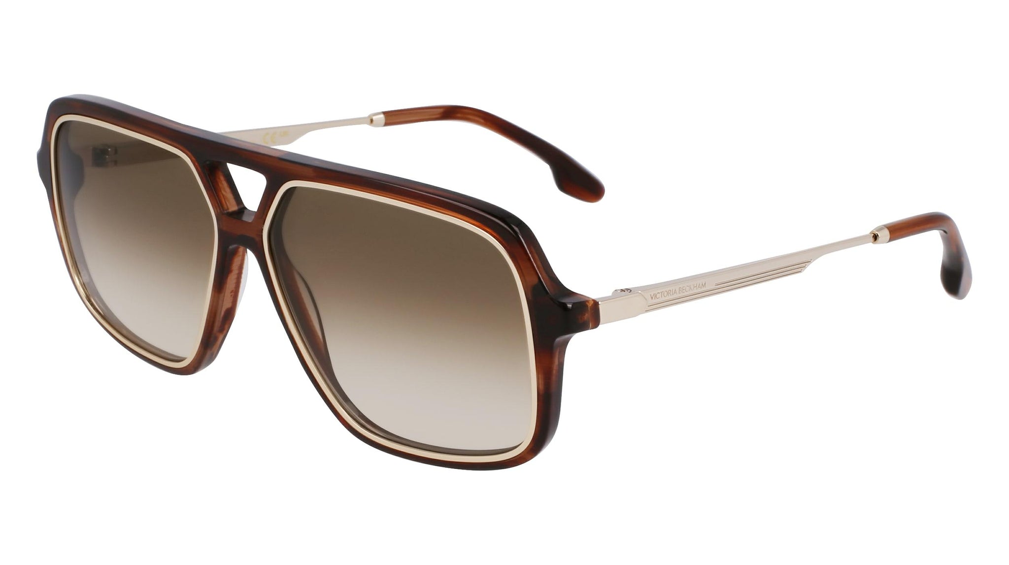 NIB Full Inclusion Victoria Beckham VB246S Sunglasses, Striped Khaki Victoria Beckham VB2671 Striped khaki 51/19/145 WOMAN  main image 2