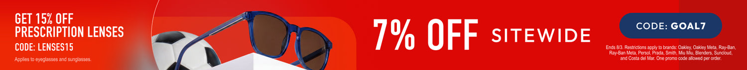 Eyewear Sale 7% Off Sitewide or 15% Off Prescription Lenses