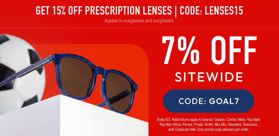 Eyewear Sale 7% Off Sitewide or 15% Off Prescription Lenses