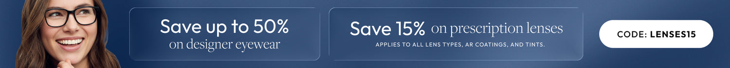 Lenses Sale 15% Off All Prescription Lenses