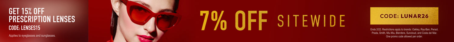 Lunar New Year Sale 7% Off Sitewide or 15% Off Prescription Lenses