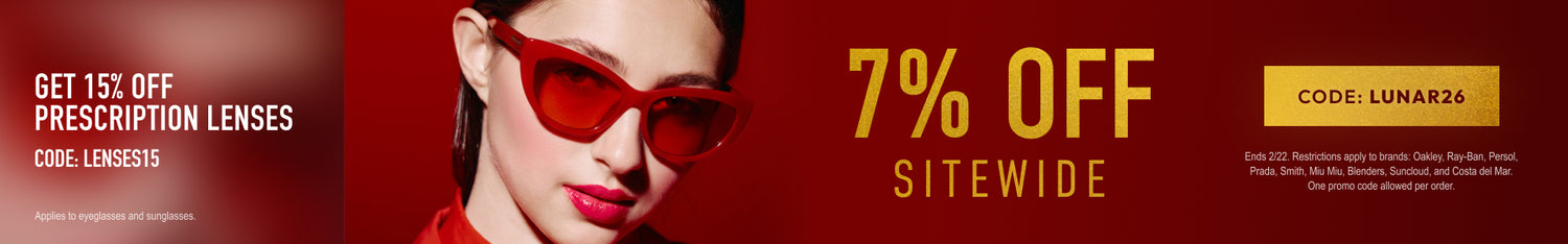 Lunar New Year Sale 7% Off Sitewide or 15% Off Prescription Lenses