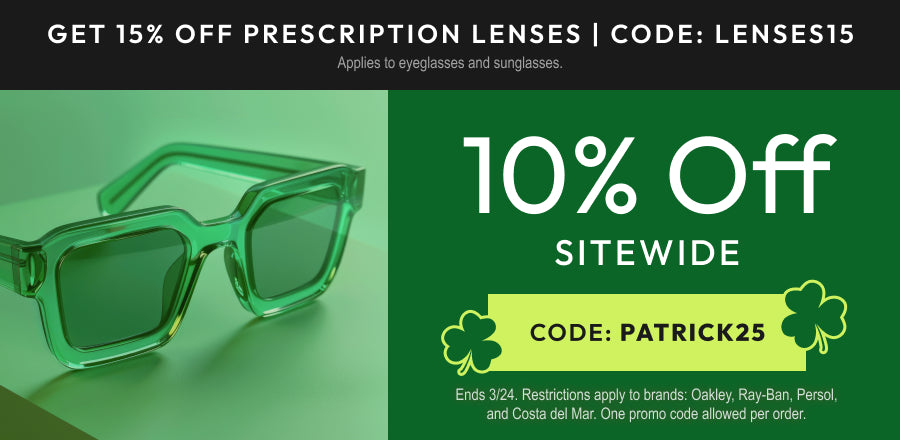 St Patrick Sale - 10% Off sitewide or 15% Off prescription lenses