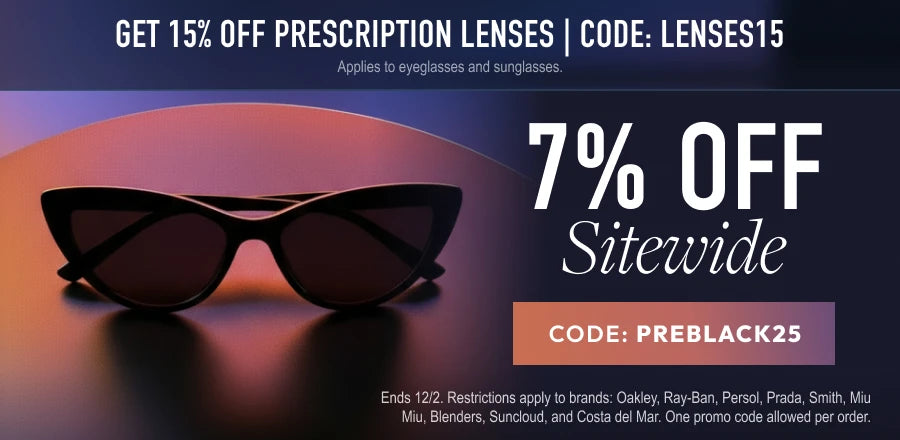 Pre-Black Friday - 7% Off sitewide or 15% Off prescription lenses
