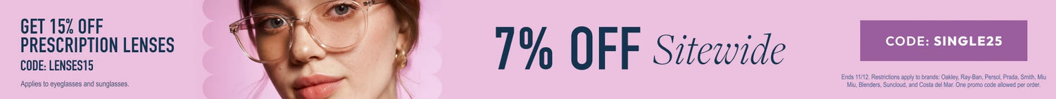 Singles Day Sale 7% Off Sitewide or 15% Off Prescription Lenses