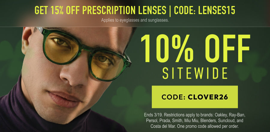 St Patricks Day Sale - 10% Off sitewide or 15% Off prescription lenses