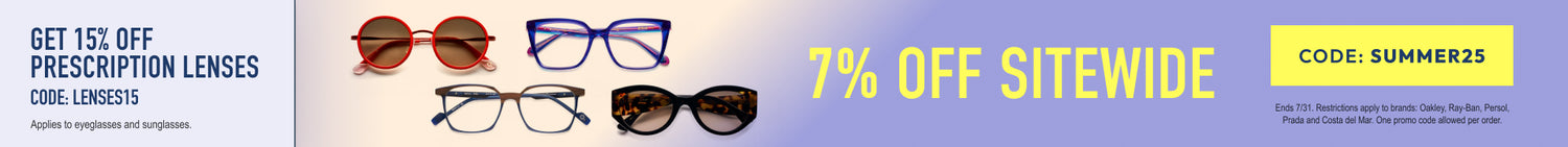 Summer Sale - 7% Off sitewide or 15% Off prescription lenses