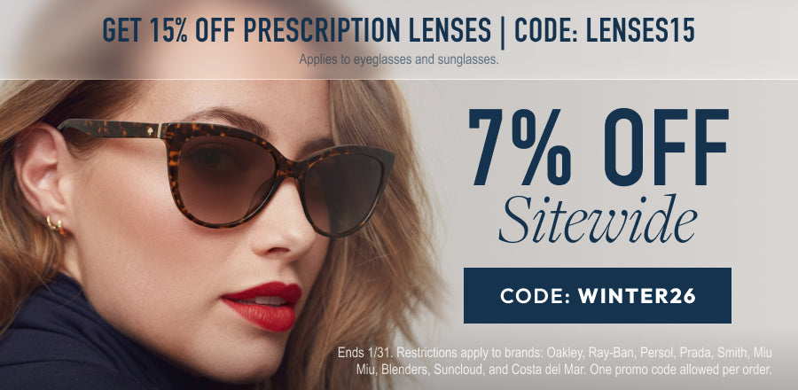 Winter Sale - 7% Off sitewide or 15% Off prescription lenses