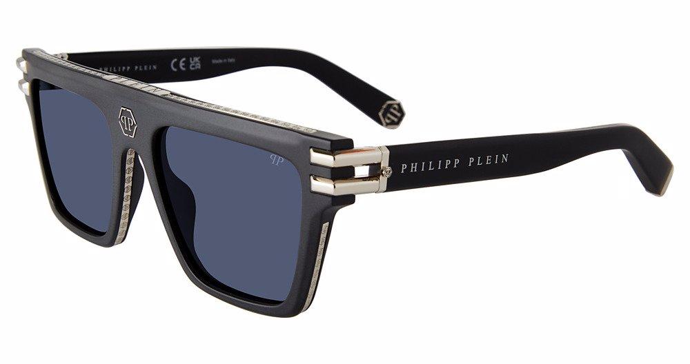Philipp Plein SPP108V Sunglasses Grey Havana Acetate Rectangular Philipp Plein SPP108V Sunglasses – Bluefly main image 4