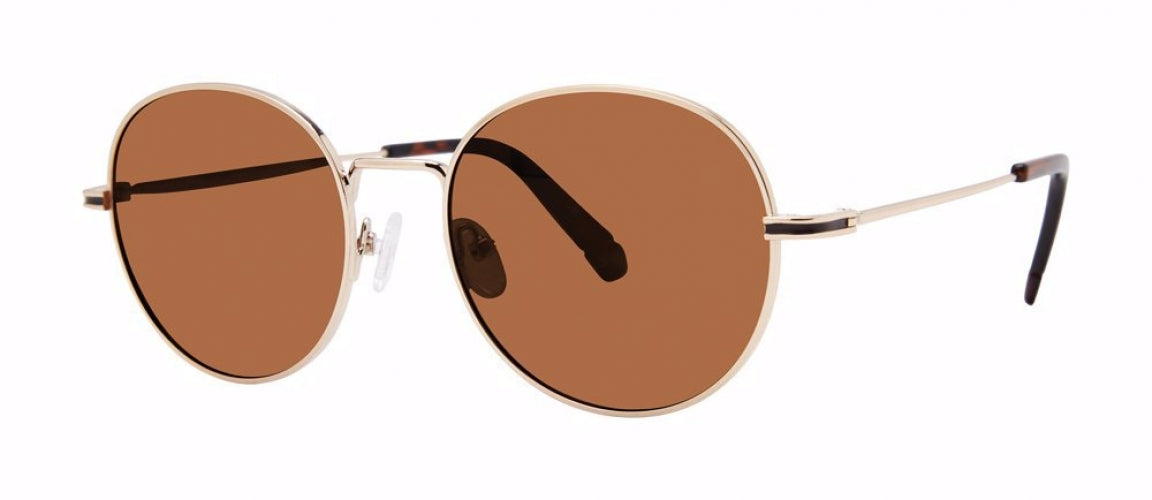 Modz Suns Biscayne Round Classic Gold & Brown Sunglasses Gold & Brown Frame Gold Narrow Flexible Round Gradient Sunglasses with Brown  main image 3