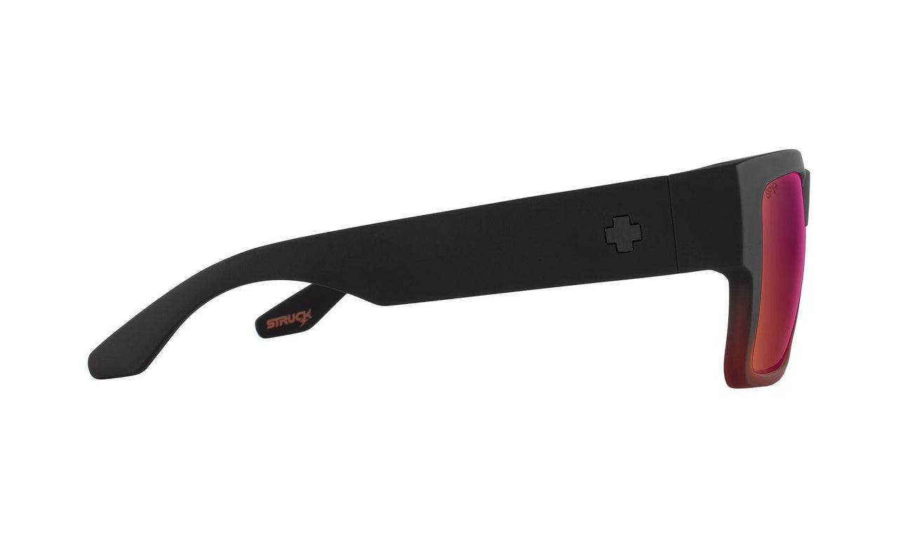 0000129 - Soft Matte Black Red Plum Fade - Happy Bronze with Red Plum Mirror