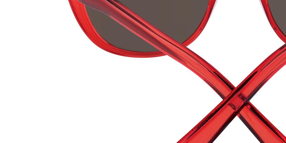 0000123 - Translucent Red - Bronze with Light Blue spectra Mirror