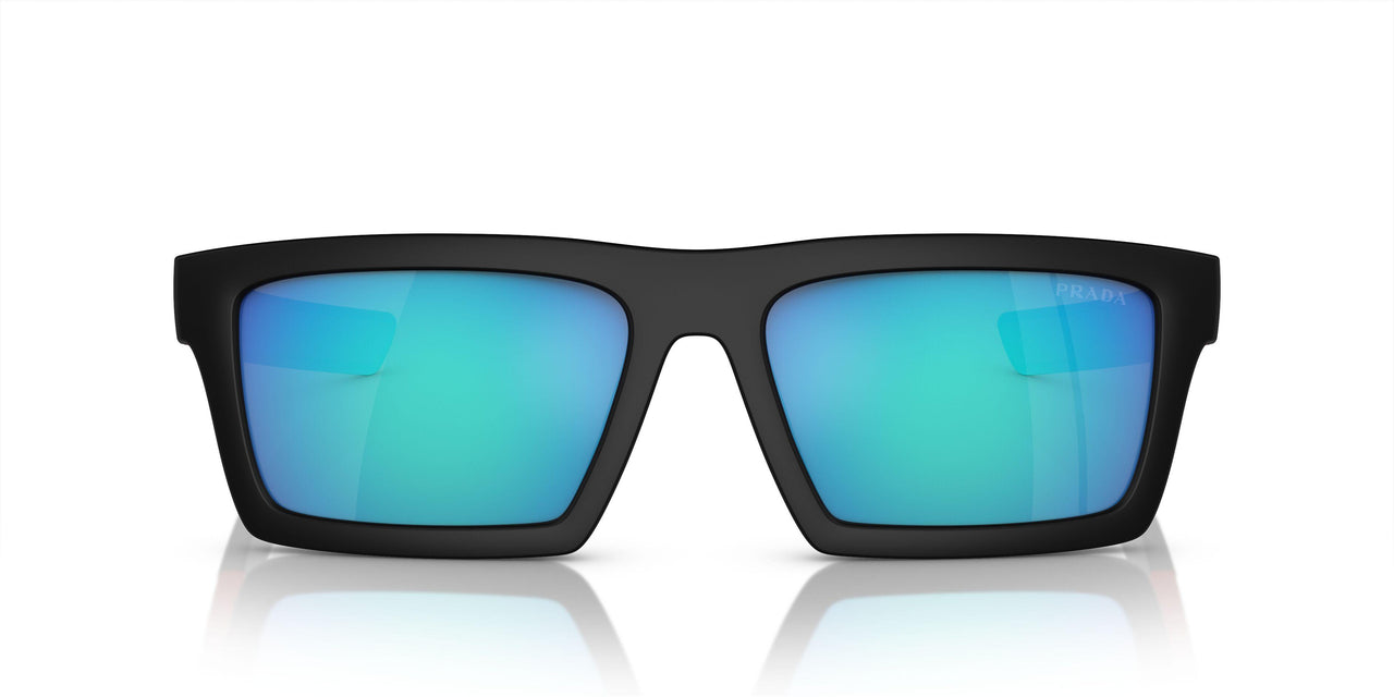 1BO08R - Black - Light Green Mirror Blue