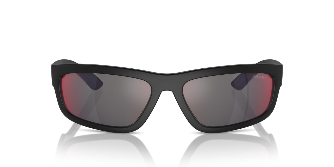 DG008F - Black - Dark Grey Mirror Blue/red