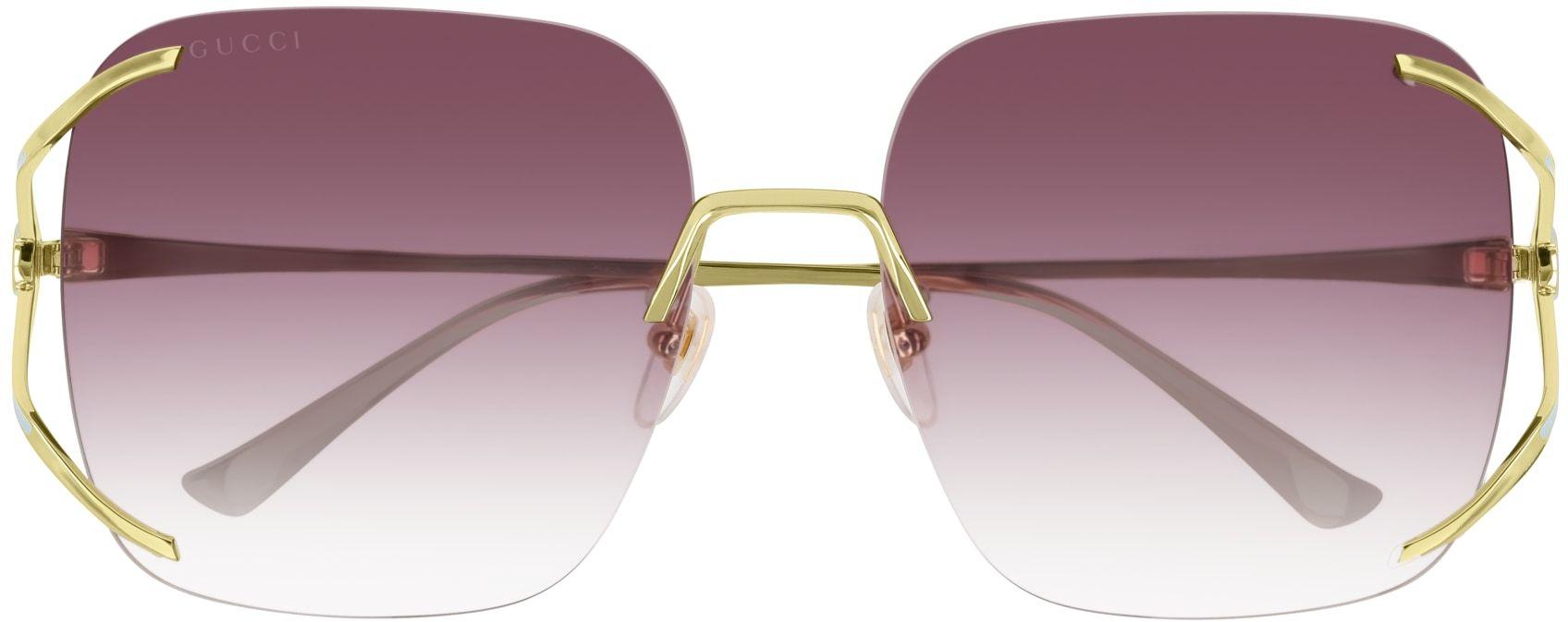 Gucci Square Metal Sunglasses GG0646S GUCCI GG0646S Womens Oversized Rimless Sunglasses Gold Ivory  main image 2