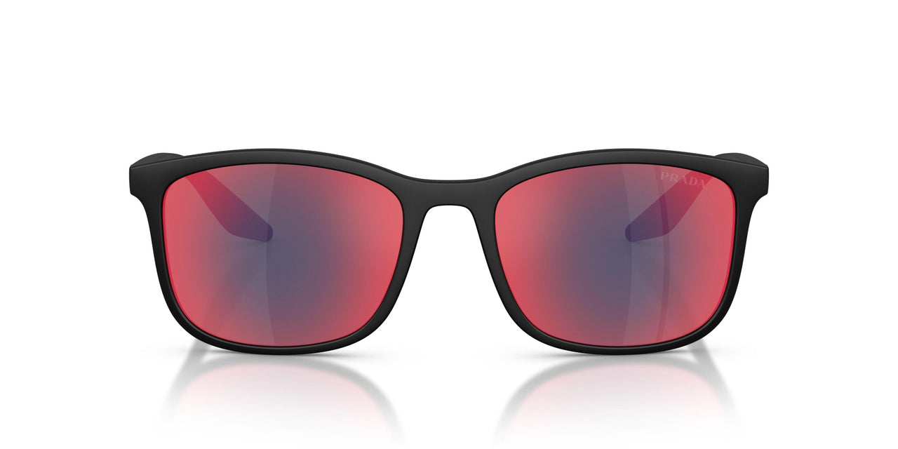 1BO08F - Black - Dark Grey Mirror Blue/red
