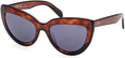 56V - Shiny Black With Shiny Blonde Havana - Smoke With Blue Lenses