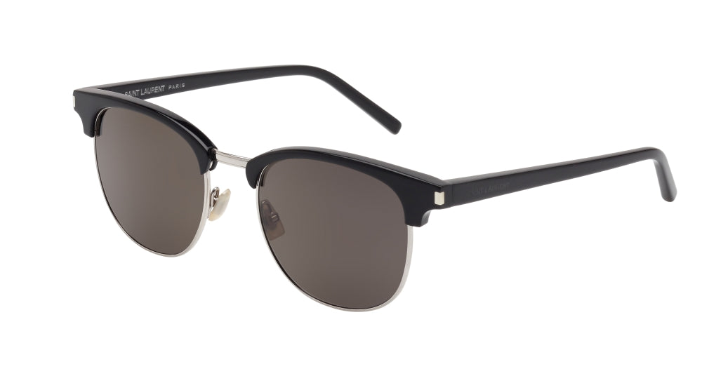 Saint Laurent Classic 11M Metal Logo Aviator Sunglasses in Black – Designer  Daydream
