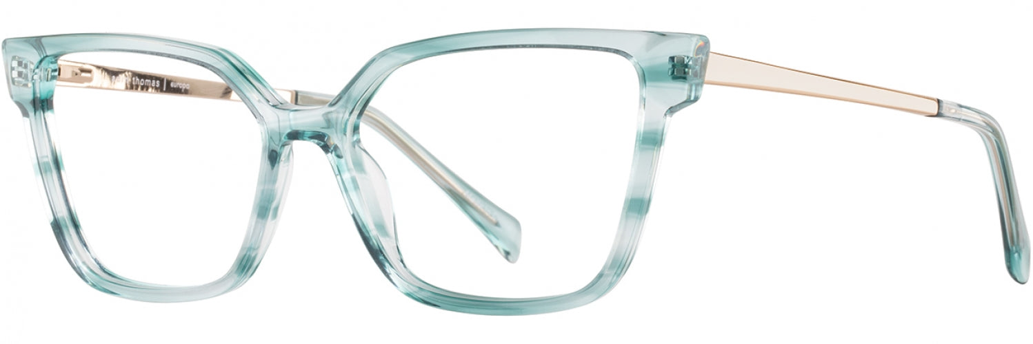 New Adin Thomas AT-282 C1 Teal & Tan Eyeglasses 50/18/135 AT-508 Eyeglasses - Adin Thomas Authorized Retailer  main image 4
