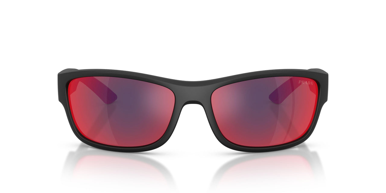 1BO21A - Black - Dark Grey Mirror Blue/red