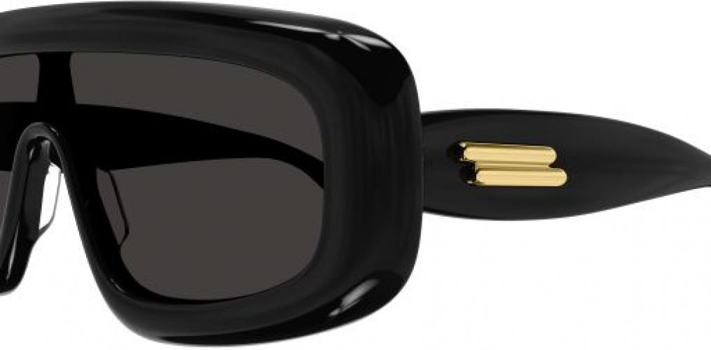 NEW BOTTEGA VENETA SUNGLASSES BLACK UNISEX EYEWEAR BOTTEGA VENETA BV1281S 001 Bottega Veneta BV1281S Black Mask Sunglasses – Designer Daydream main image 3