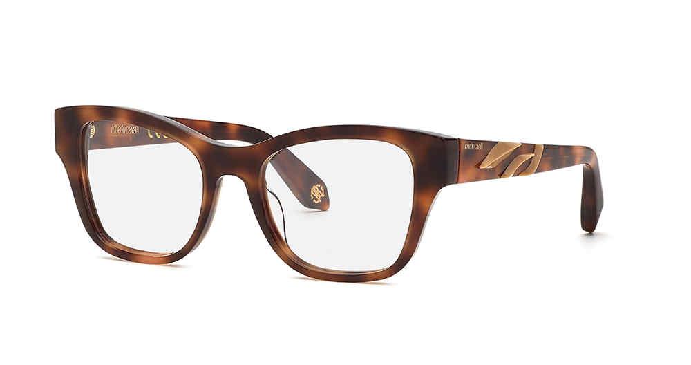 Roberto Cavalli VRC025M Eyeglasses Dark Havana Acetate Cat-Eye Roberto Cavalli - Vrc025 Eyeglasses for Women – ModaFrames main image 4