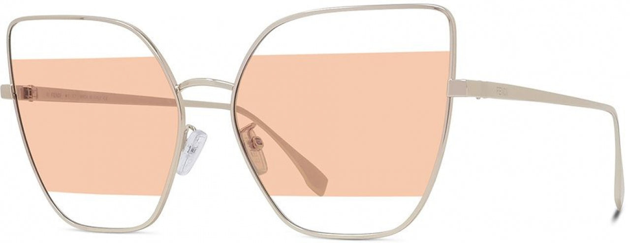 32S - Shiny Light Gold - Clear and Pink striped