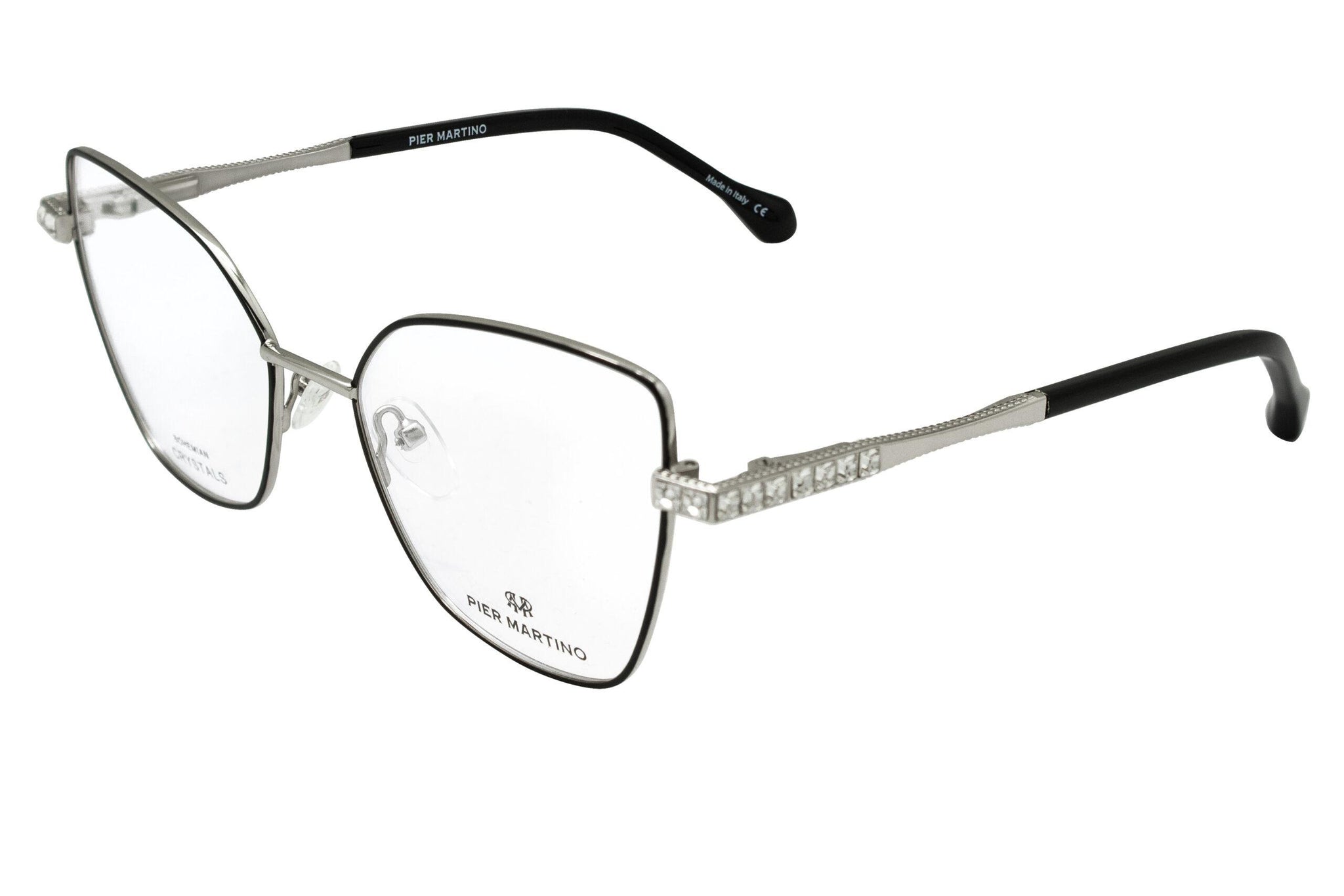 Pier Martino Grey Marble Oversized Sunglasses/ Metal Temples & hand-set crystals Pier Martino PM6725 Eyeglasses main image 4