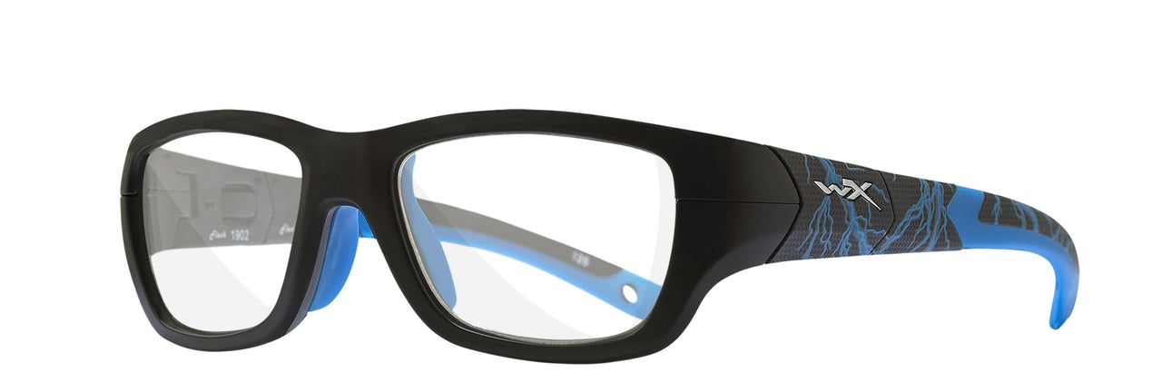 YFFLA04T Matte Black W Lightning / Electric Blue Temples