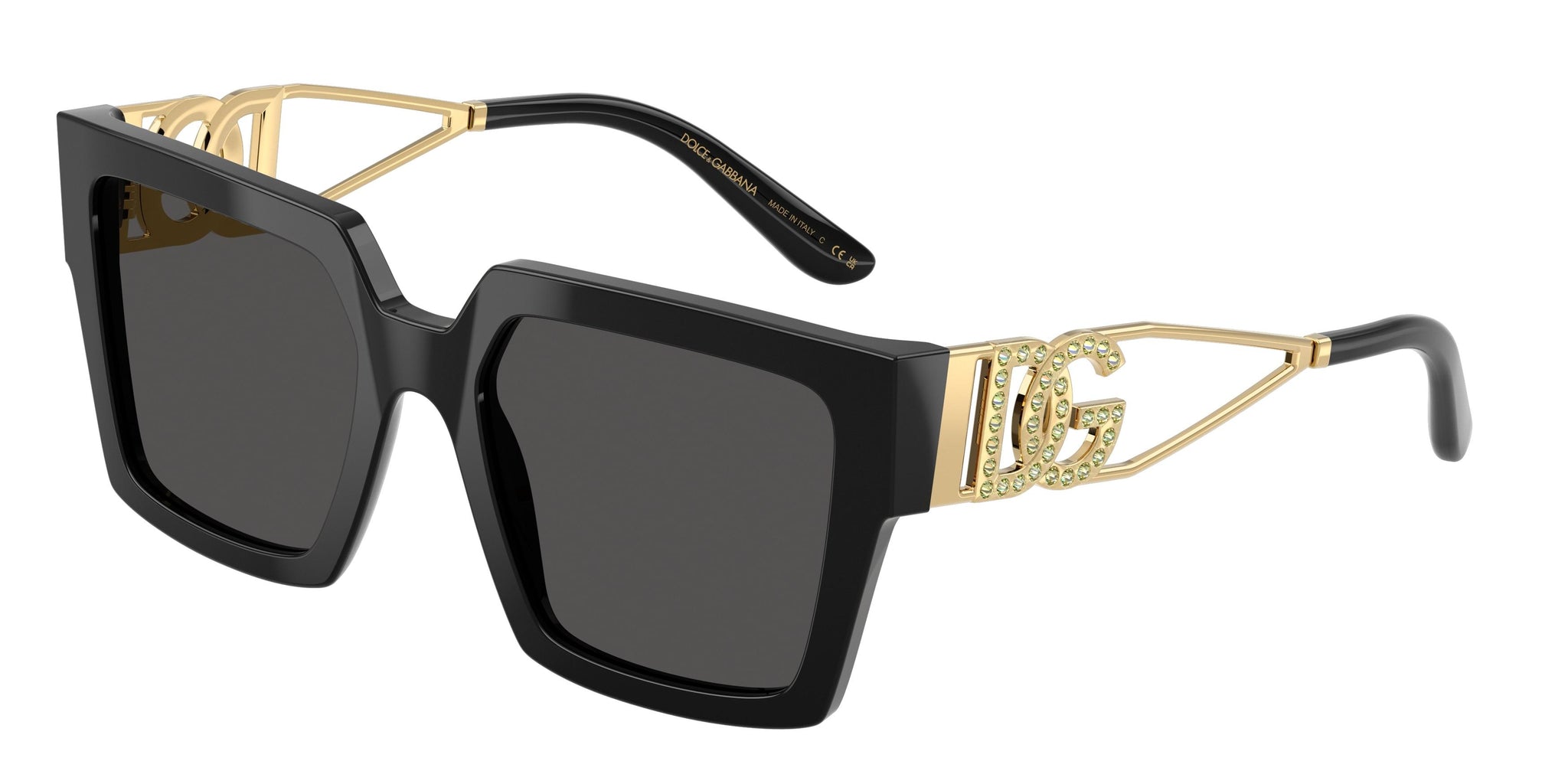 Dolce&Gabbana DG4358F Cateye Sunglasses, Black/Gold Dolce&Gabbana DG4514 L (55 - 17) with Grey lenses and Black  main image 2