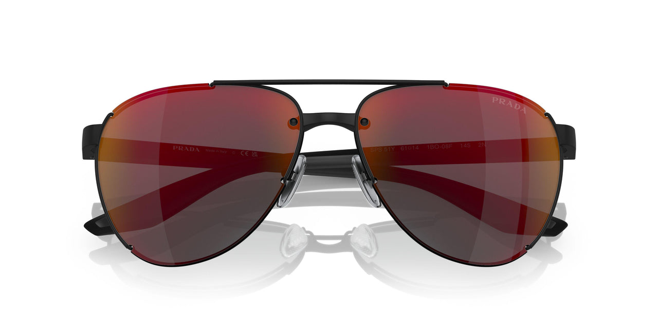 1BO08F - Black - Dark Grey Mirror Blue/red