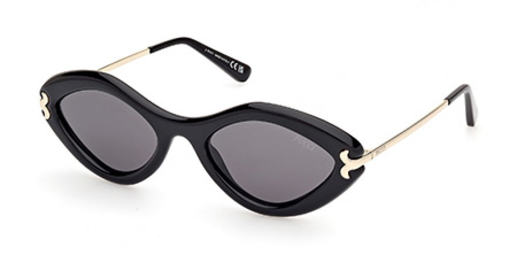 Emilio Pucci Black and Gold Cat-Eye Sunglasses Emilio Pucci EP 52 Matte Gold Black 32M Cat Eye Sunglasses  main image 4