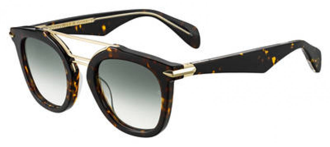 0086-9K - Dark Havana - Gray Green Lens