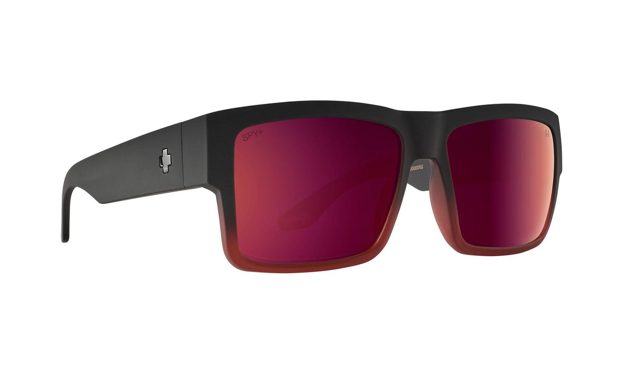 0000129 - Soft Matte Black Red Plum Fade - Happy Bronze with Red Plum Mirror