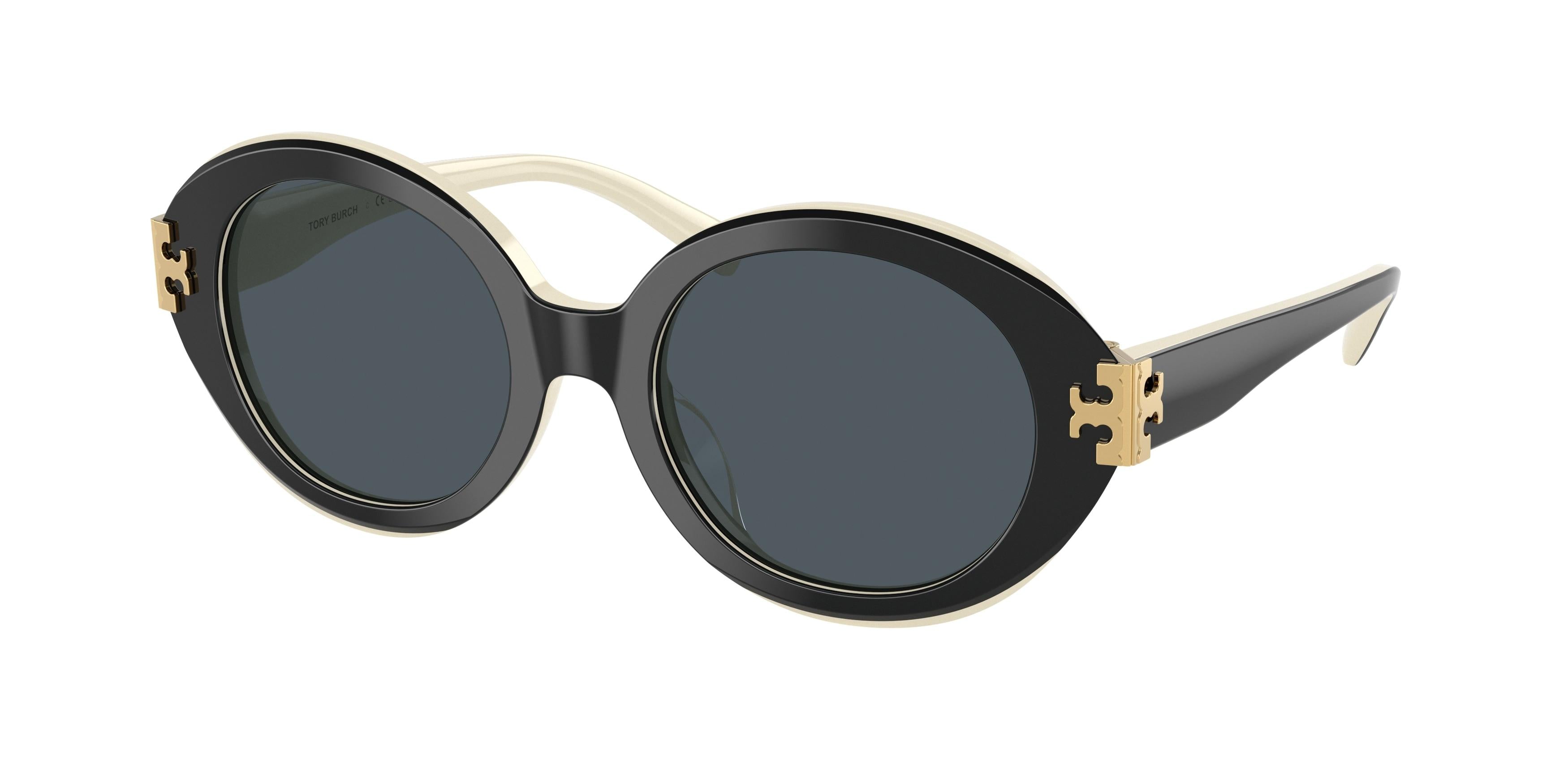 Round Sunglasses Tory Burch Black And Gold Glasses Sunglasses