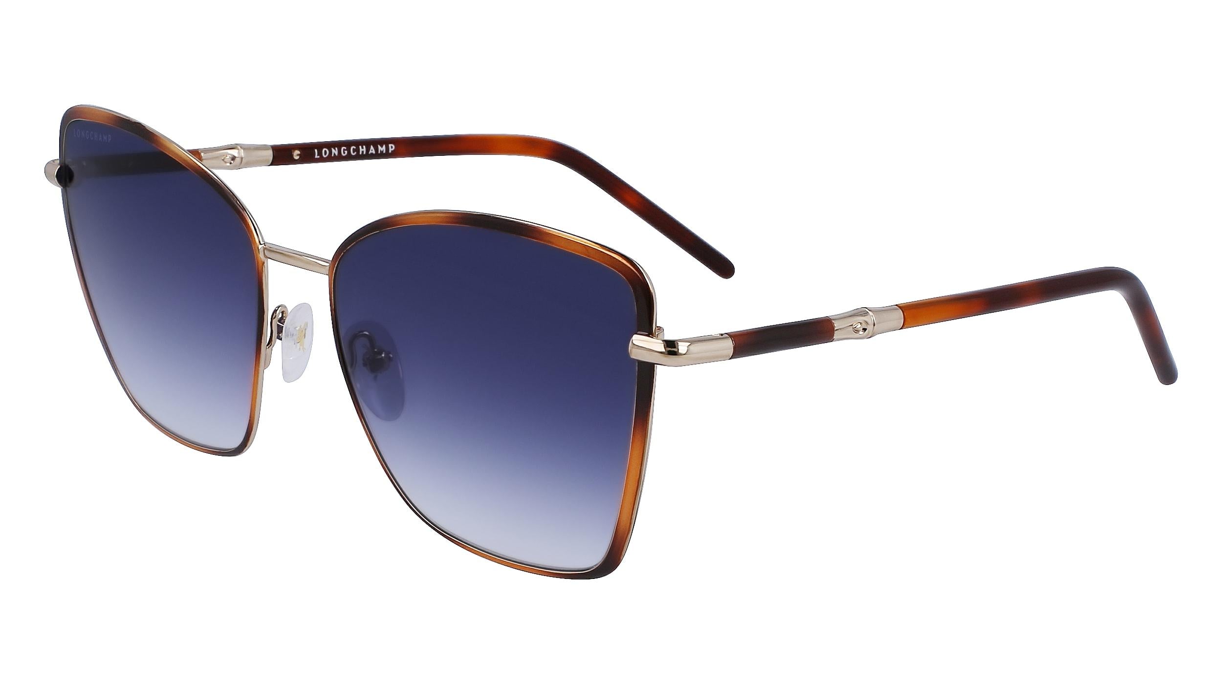 Longchamp LO167S 108 White/Gradient Brown Women\'s Sunglasses Metal Frame Longchamp Sunglasses, 108 White Gradient Brown, 58 : Amazon  main image 2