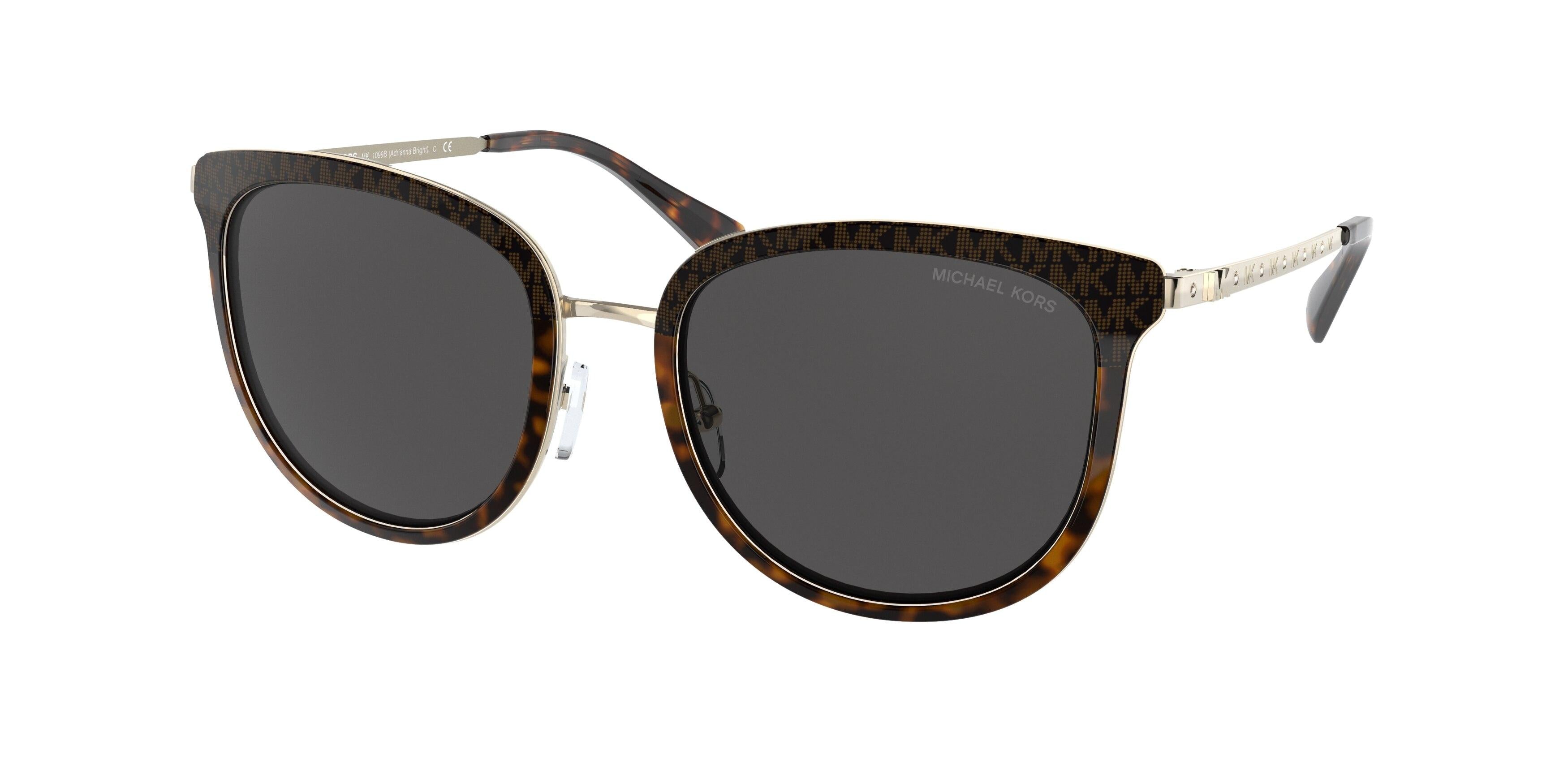 Michael Kors Adrianna MK 1010 Sunglasses in Silver Stainless Steel Michael Kors MK1010 sunglasses for women in Dark Tortoise Gold main image 2