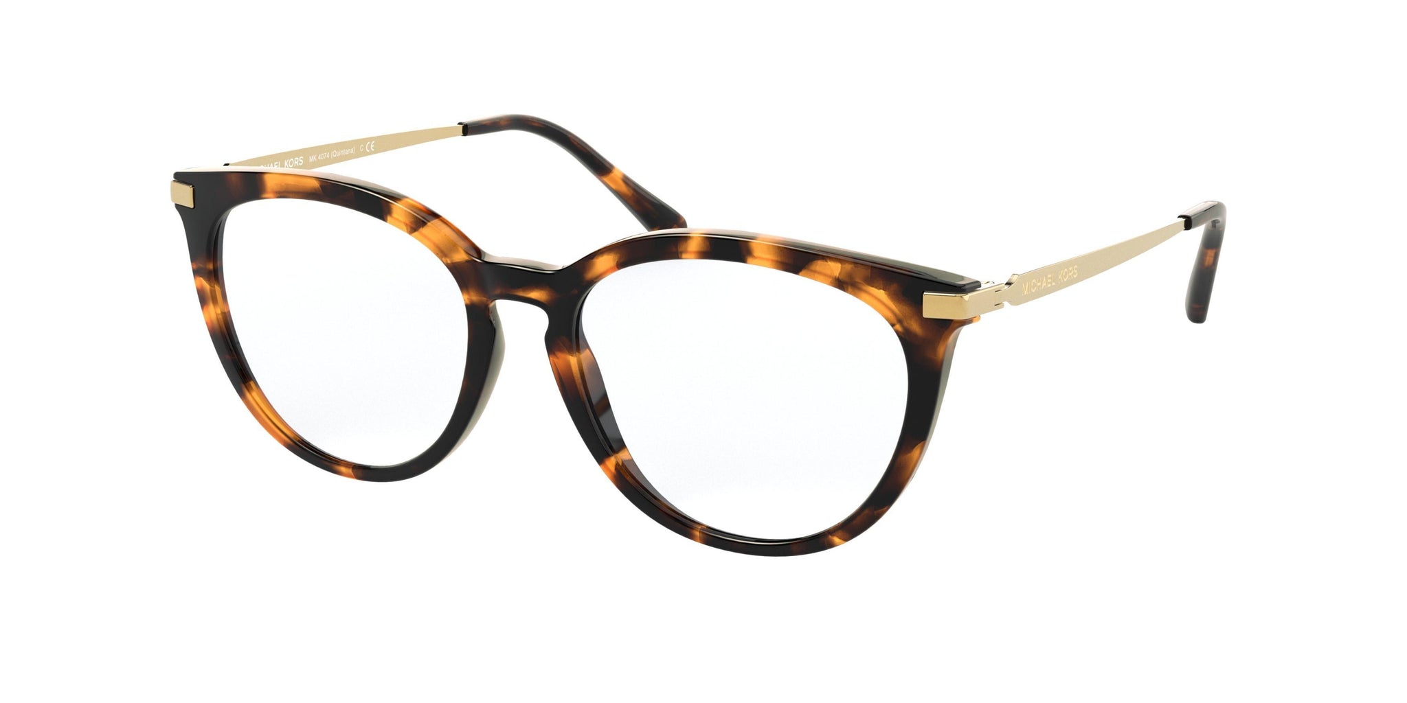 NEW MICHAEL KORS women\'s quintana oval eyeglasses in clear gold Michael Kors MK4054 Eyeglasses | FramesDirect.com main image 4