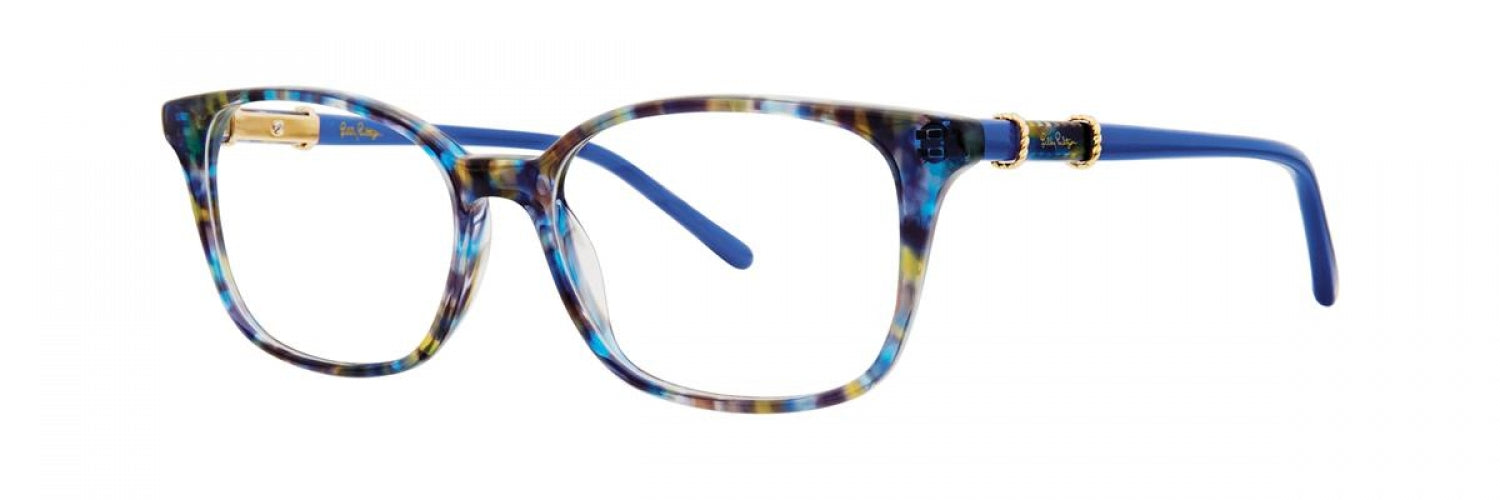 Lilly Pulitzer Used Frames- Tortoiseshell light blue glasses. Lilly Pulitzer LINDY Eyeglasses main image 3