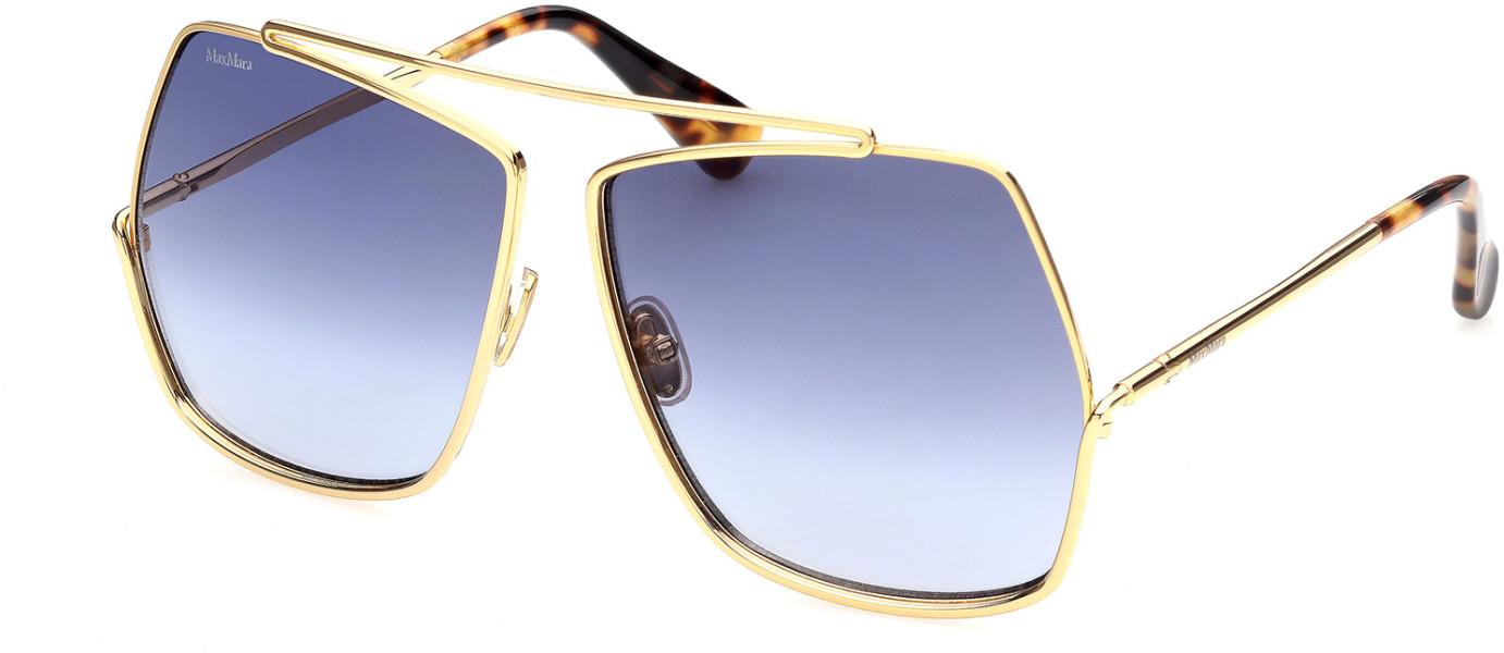 Max Mara Elsa MM0006 32A Sunglasses Gold Geometric Frame, Smoke Lenses Max Mara Elsa Sunglasses MM0006 32N Gunmetal/Horn 64mm | eBay main image 2